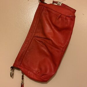 💜💜💜 $15 FIRM b. makowsky Red Leather Clutch
